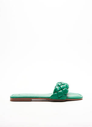 Mules/sabots matière lisse talon plat jusqu'à 3cm vert TIFFOSI femme