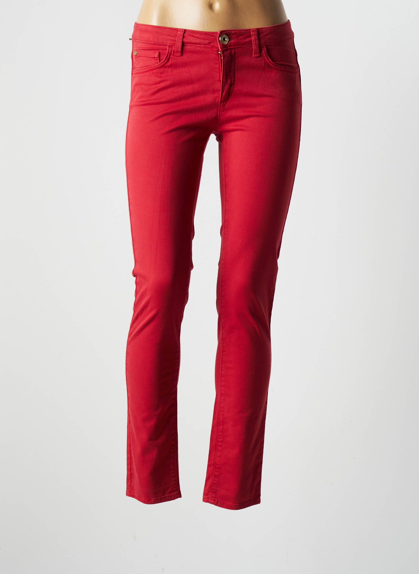 Jean slim best sale rouge femme