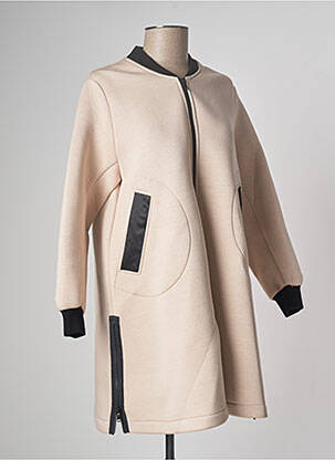 Veste casual col rond beige LA FEE MARABOUTEE femme