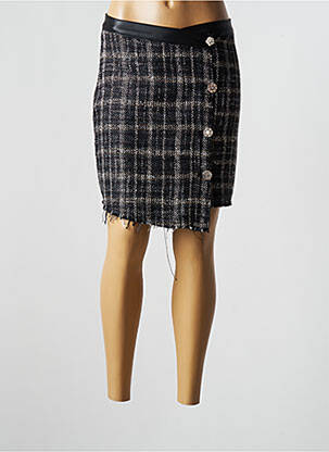 Jupe courte tissage tweed noir DESGASTE femme