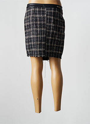 Jupe courte tissage tweed noir DESGASTE femme