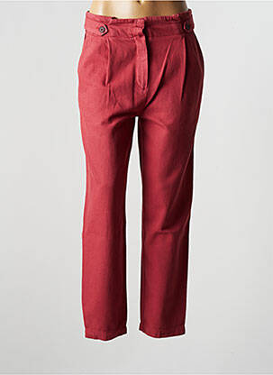 Pantalon droit fermeture zippée sous rabat avec crochet taille normale rouge HARRIS WILSON femme