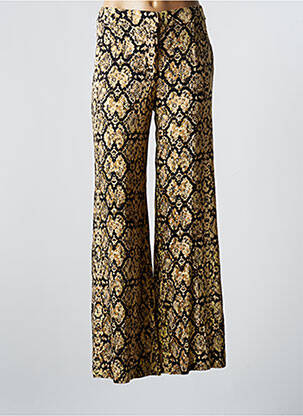 Pantalon large fermeture zippée sous rabat avec crochet taille normale beige LOLA ESPELETA femme