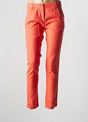 Pantalon chino fermeture zippée sous rabat boutonné taille normale orange LOLA ESPELETA femme