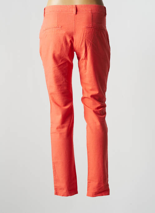 Pantalon chino fermeture zippée sous rabat boutonné taille normale orange LOLA ESPELETA femme