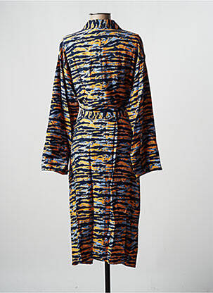 Robe mi-longue imprimé fantaisie manches longues bleu VILA femme