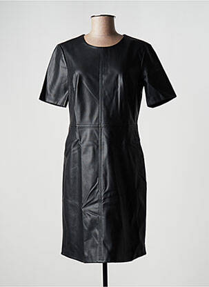 Robe mi-longue fermeture zippée au dos manches courtes noir ESPRIT femme