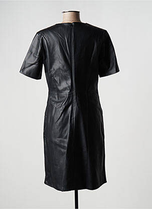 Robe mi-longue fermeture zippée au dos manches courtes noir ESPRIT femme