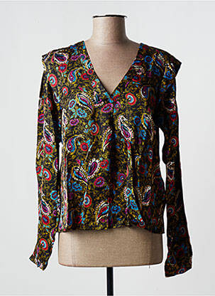 Blouse imprimé fantaisie manches longues noir VILA femme