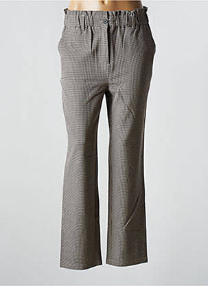 Pantalon chino fermeture zippée sous rabat boutonné taille normale marron C'EST BEAU LA VIE femme