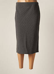 Jupe mi-longue stretch gris QUATRE VINGT JOURS femme