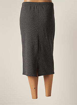 Jupe mi-longue taille haute gris QUATRE VINGT JOURS femme