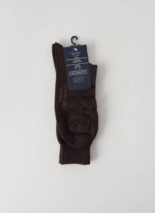 Chaussettes marron PERRIN pour homme