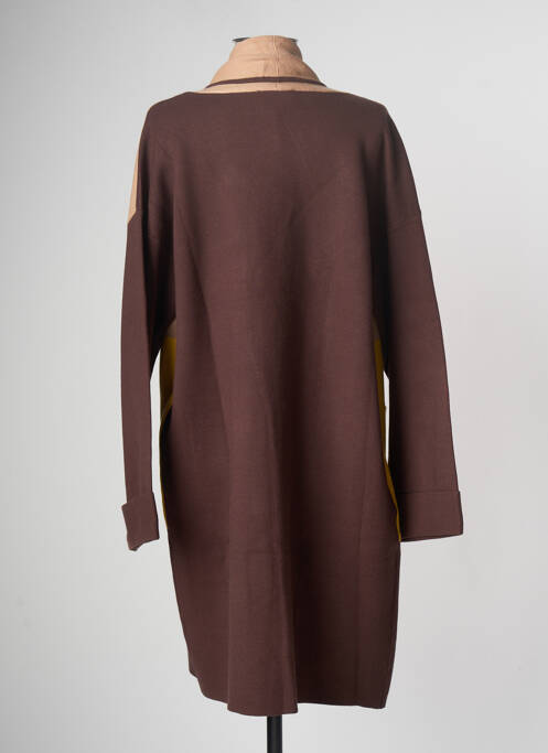 Gilet manches longues marron MARINA V pour femme