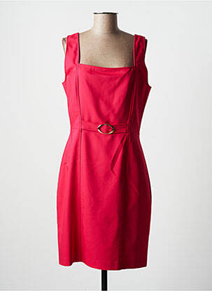 Robe mi-longue fermeture zippée au dos fines bretelles rouge MORGAN femme