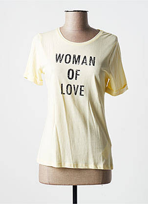 T-shirt imprimé fantaisie manches courtes jaune MORGAN femme