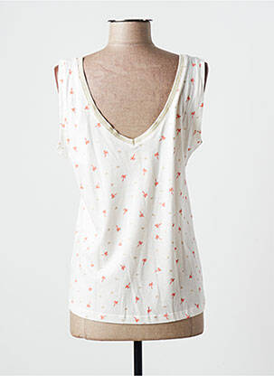 Débardeur coupe droite sans manche blanc C'EST BEAU LA VIE femme