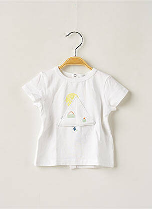 T-shirt fermeture pressionnée manches courtes blanc 3 POMMES garcon