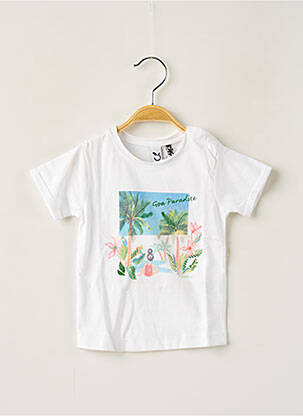 T-shirt stretch manches courtes blanc 3 POMMES fille