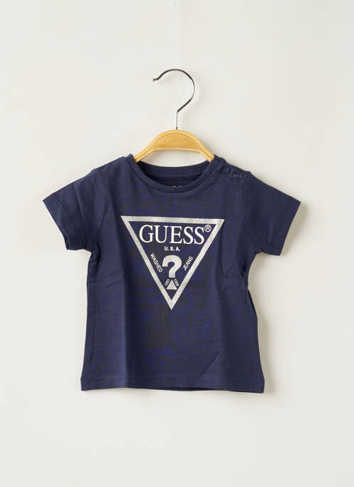 T-shirt coupe cintrée manches courtes bleu GUESS fille