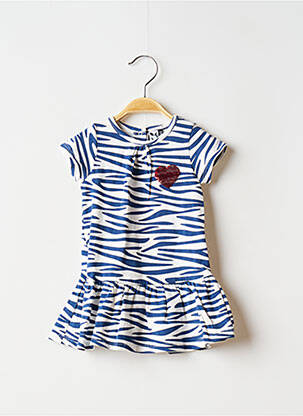 Robe mi-longue manches courtes manches courtes bleu 3 POMMES fille