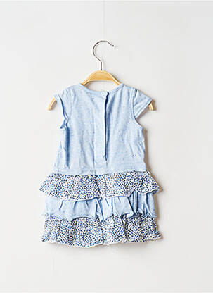 Robe mi-longue fermeture pressionnée manches longues bleu 3 POMMES fille