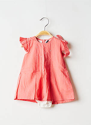 Robe mi-longue manches courtes manches courtes rose 3 POMMES fille