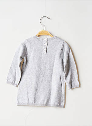 Robe pull sérigraphie manches longues gris 3 POMMES fille