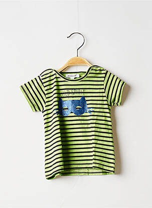 T-shirt coupe droite manches courtes vert 3 POMMES fille