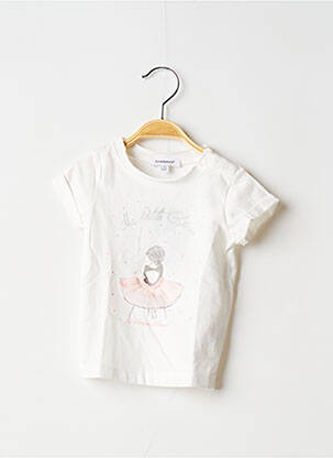 T-shirt coupe droite manches courtes blanc 3 POMMES fille