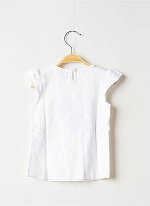 T-shirt fermeture boutonnée au dos manches courtes blanc 3 POMMES fille