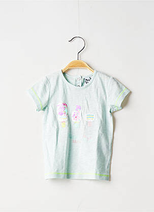 T-shirt coupe droite manches courtes vert 3 POMMES fille