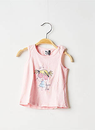Débardeur stretch sans manche rose 3 POMMES fille