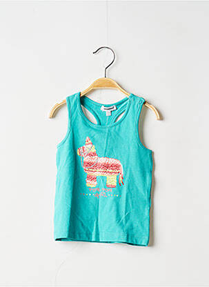 Débardeur stretch sans manche bleu 3 POMMES fille