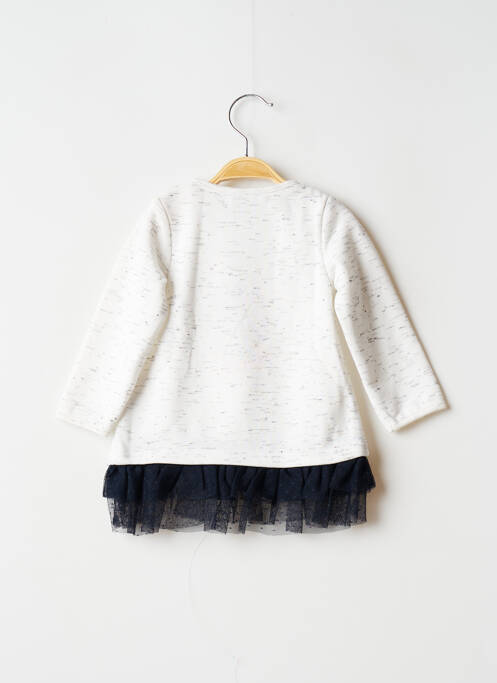 Robe mi-longue blanc 3 POMMES pour fille
