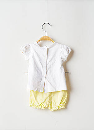 Ensemble pantalon resserrée sur le bas blanc 3 POMMES fille