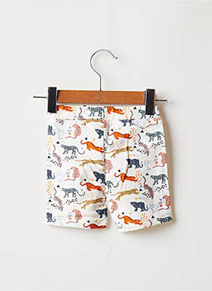 Short tissage popeline taille élastique beige 3 POMMES garcon