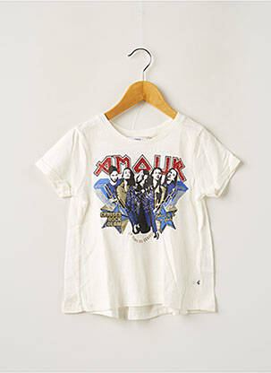 T-shirt stretch manches courtes beige LE TEMPS DES CERISES fille