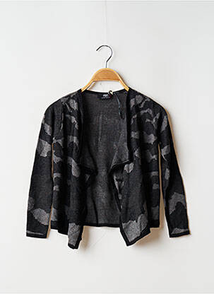 Gilet manches longues coupe droite noir LE TEMPS DES CERISES fille