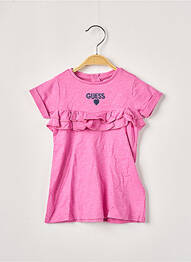 Top manches courtes manches courtes rose GUESS fille