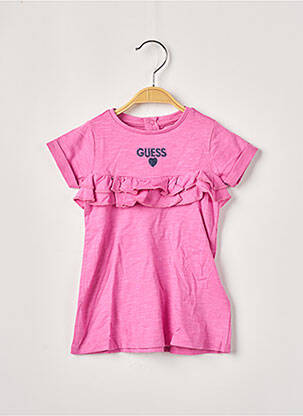 Top manches courtes manches courtes rose GUESS fille