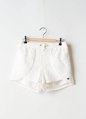Short fermeture liens à nouer taille élastique blanc TEDDY SMITH fille