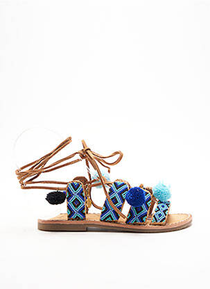Sandales/nu pieds tissage satiné chiquet bleu L'ATELIER TROPÉZIEN fille