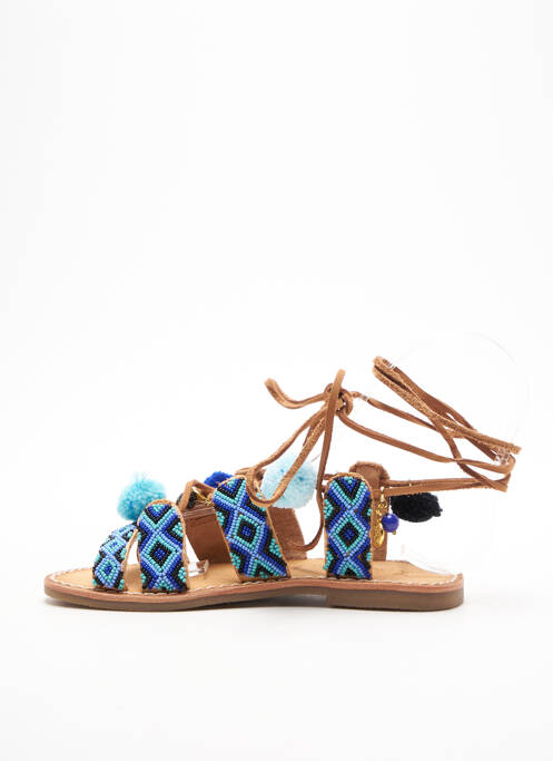 Sandales/nu pieds tissage satiné chiquet bleu L'ATELIER TROPÉZIEN fille