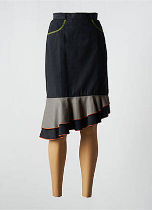 Jupe mi-longue taille à pinces noir ROSA ROSAM femme