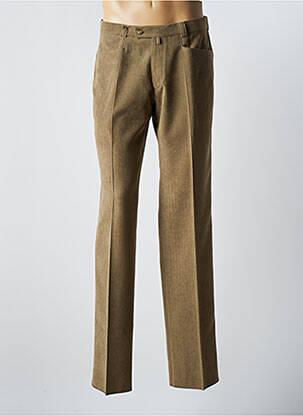 Pantalon slim fermeture zippée sous rabat boutonné taille normale marron NINO LORETTI homme
