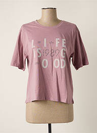 T-shirt coupe droite manches courtes violet TEDDY SMITH fille