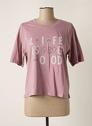 T-shirt coupe droite manches courtes violet TEDDY SMITH fille
