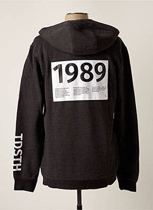 Sweat-shirt à capuche col v manches longues gris TEDDY SMITH garçon