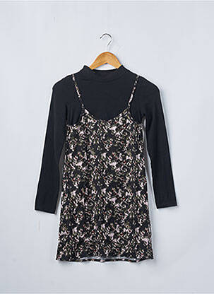 Robe mi-longue coupe évasée manches longues noir GARCIA fille